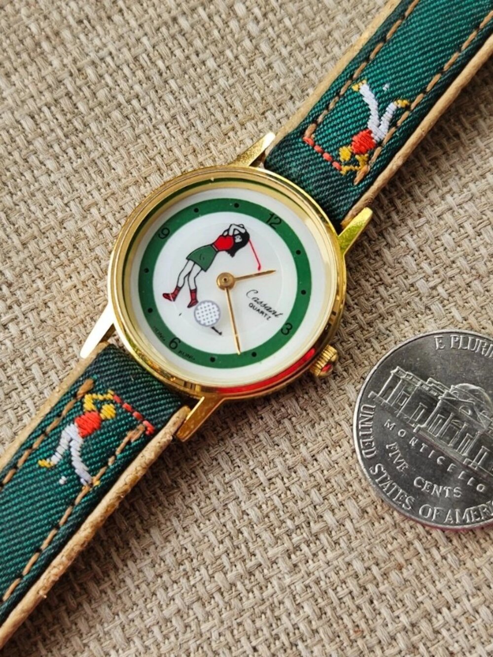 Vintage Cassant Quartz Wristwatch Ladies Golf Face Orbit Second Hand Watch - Picture 10 of 10